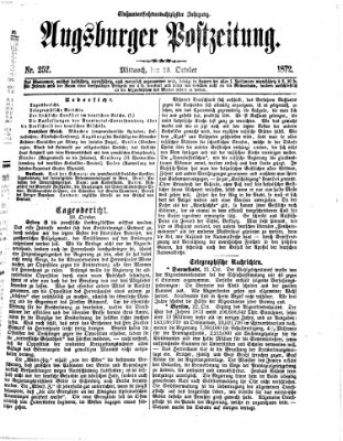 Augsburger Postzeitung Mittwoch 23. Oktober 1872