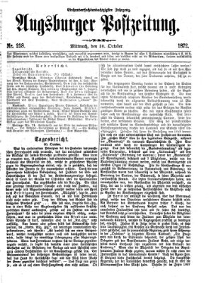 Augsburger Postzeitung Mittwoch 30. Oktober 1872