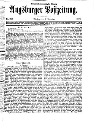 Augsburger Postzeitung Dienstag 5. November 1872