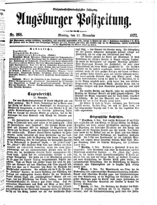 Augsburger Postzeitung Montag 11. November 1872