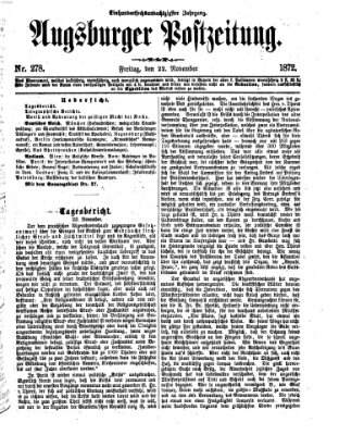 Augsburger Postzeitung Freitag 22. November 1872