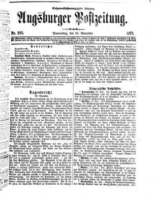 Augsburger Postzeitung Donnerstag 28. November 1872