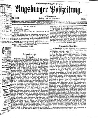 Augsburger Postzeitung Freitag 29. November 1872