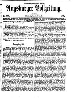 Augsburger Postzeitung Mittwoch 4. Dezember 1872