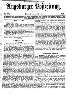 Augsburger Postzeitung Mittwoch 11. Dezember 1872