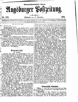 Augsburger Postzeitung Mittwoch 18. Dezember 1872