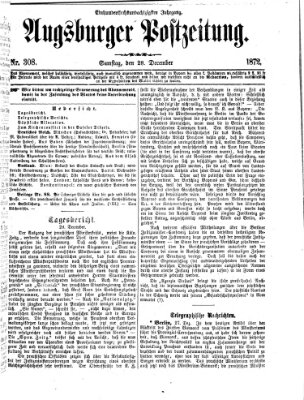 Augsburger Postzeitung Samstag 28. Dezember 1872