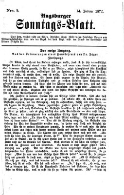 Augsburger Sonntagsblatt (Augsburger Postzeitung) Sonntag 14. Januar 1872