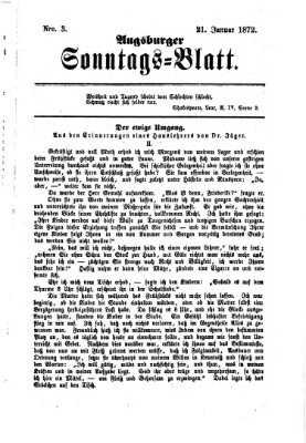 Augsburger Sonntagsblatt (Augsburger Postzeitung) Sonntag 21. Januar 1872