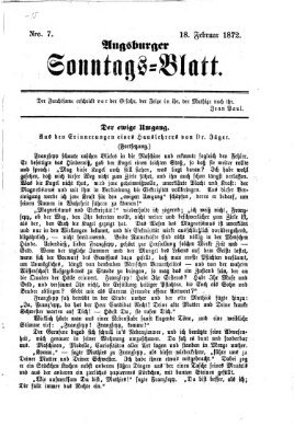 Augsburger Sonntagsblatt (Augsburger Postzeitung) Sonntag 18. Februar 1872