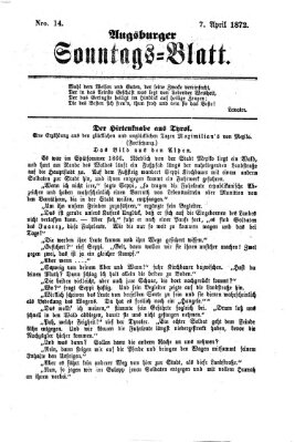 Augsburger Sonntagsblatt (Augsburger Postzeitung) Sonntag 7. April 1872