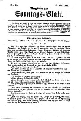 Augsburger Sonntagsblatt (Augsburger Postzeitung) Sonntag 19. Mai 1872