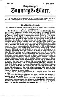 Augsburger Sonntagsblatt (Augsburger Postzeitung) Sonntag 2. Juni 1872