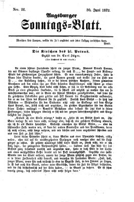 Augsburger Sonntagsblatt (Augsburger Postzeitung) Sonntag 30. Juni 1872