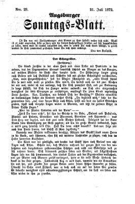 Augsburger Sonntagsblatt (Augsburger Postzeitung) Sonntag 21. Juli 1872