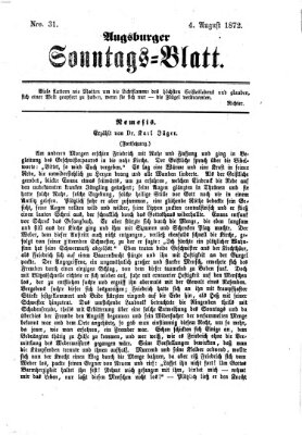 Augsburger Sonntagsblatt (Augsburger Postzeitung) Sonntag 4. August 1872