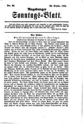 Augsburger Sonntagsblatt (Augsburger Postzeitung) Sonntag 22. September 1872