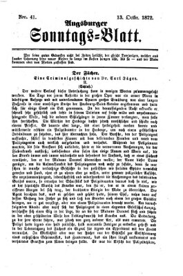 Augsburger Sonntagsblatt (Augsburger Postzeitung) Sonntag 13. Oktober 1872