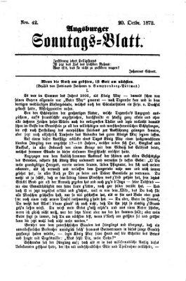 Augsburger Sonntagsblatt (Augsburger Postzeitung) Sonntag 20. Oktober 1872