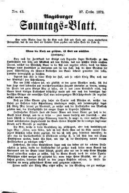 Augsburger Sonntagsblatt (Augsburger Postzeitung) Sonntag 27. Oktober 1872