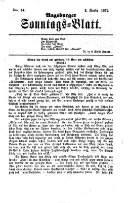 Augsburger Sonntagsblatt (Augsburger Postzeitung) Sonntag 3. November 1872