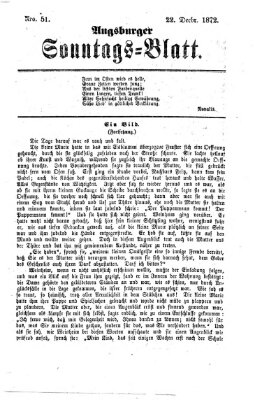 Augsburger Sonntagsblatt (Augsburger Postzeitung) Sonntag 22. Dezember 1872