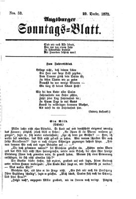 Augsburger Sonntagsblatt (Augsburger Postzeitung) Sonntag 29. Dezember 1872