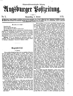 Augsburger Postzeitung Donnerstag 2. Januar 1873