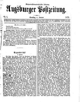 Augsburger Postzeitung Samstag 4. Januar 1873