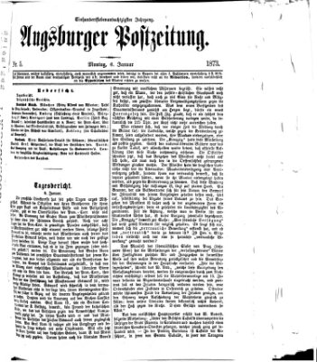 Augsburger Postzeitung Montag 6. Januar 1873