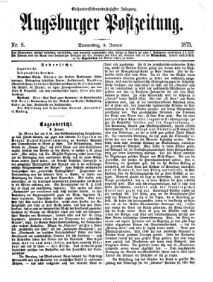 Augsburger Postzeitung Donnerstag 9. Januar 1873