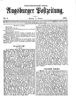 Augsburger Postzeitung Freitag 10. Januar 1873