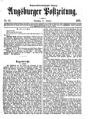 Augsburger Postzeitung Samstag 11. Januar 1873