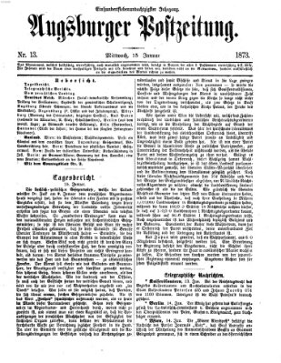 Augsburger Postzeitung Mittwoch 15. Januar 1873