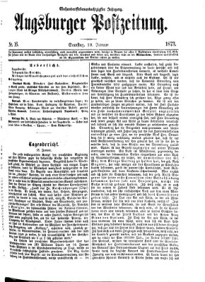 Augsburger Postzeitung Samstag 18. Januar 1873