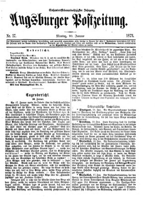 Augsburger Postzeitung Montag 20. Januar 1873