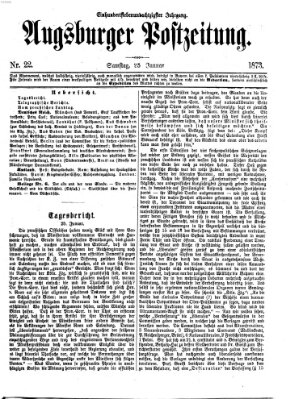 Augsburger Postzeitung Samstag 25. Januar 1873