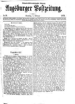 Augsburger Postzeitung Samstag 1. Februar 1873