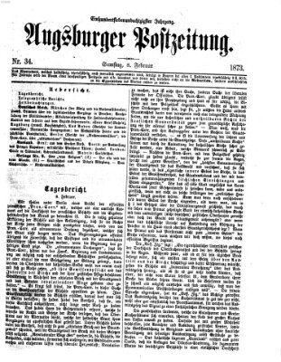 Augsburger Postzeitung Samstag 8. Februar 1873