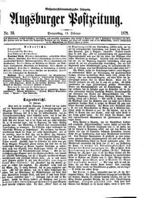 Augsburger Postzeitung Donnerstag 13. Februar 1873