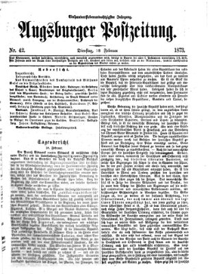 Augsburger Postzeitung Dienstag 18. Februar 1873