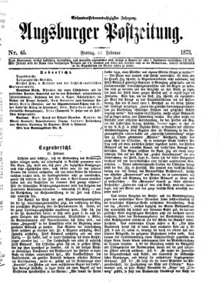 Augsburger Postzeitung Freitag 21. Februar 1873