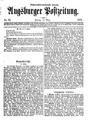 Augsburger Postzeitung Freitag 14. März 1873