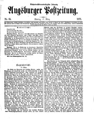 Augsburger Postzeitung Montag 17. März 1873