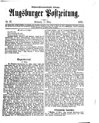 Augsburger Postzeitung Mittwoch 19. März 1873