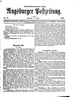 Augsburger Postzeitung Montag 24. März 1873