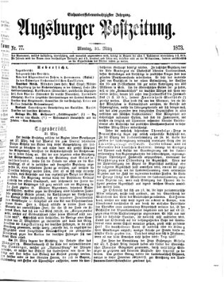 Augsburger Postzeitung Montag 31. März 1873