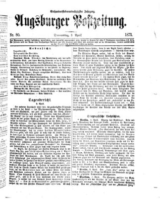 Augsburger Postzeitung Donnerstag 3. April 1873