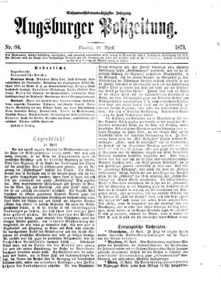 Augsburger Postzeitung Montag 21. April 1873