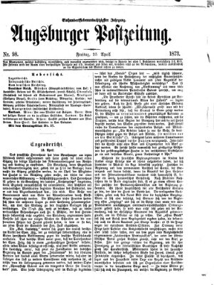 Augsburger Postzeitung Freitag 25. April 1873